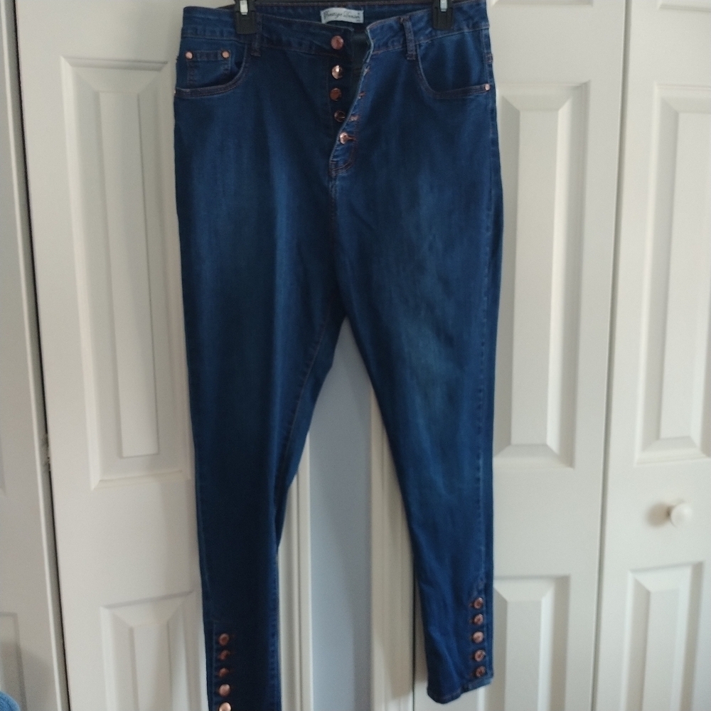 Prestige Denim Button Front Skinny Jeans Juniors  15